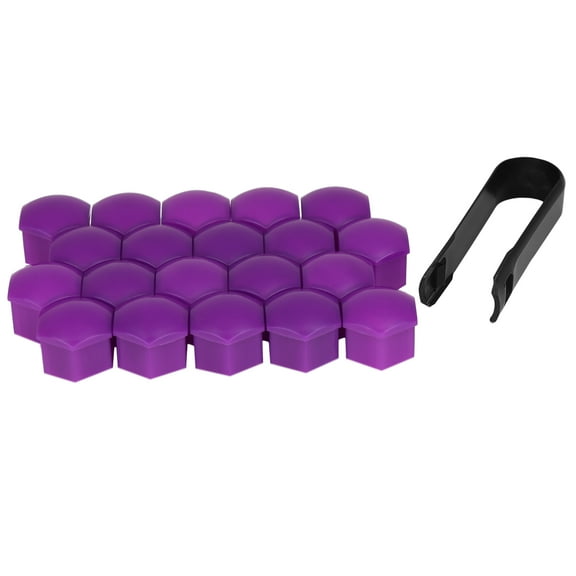 20pcs 17mm Purple Plastic Car Wheel Nut Lug Hub Screw Rim Bolt Covers Dust Protection Cap