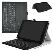 Labanema 10.1" Amazon New Fire HD 10 2017 Bluetooth Keyboard Case, PU Leather Folio Stand Protective Case, Cover for 10.1" Amazon New Fire HD 10 2017 (Black)