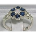thumbnail image 3 of LBG 10k White Gold Natural Opal & Sapphire Womens Vintage Daisy Ring - Size 9.75, 3 of 5