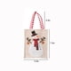 thumbnail image 3 of Bolsa de regalo navideña | Bolsa de lino bordada para dulces y pequeños regalos | Diseño a cuadros de Papá Noel, muñeco de nieve y ciervo | Colores rojo, blanco y café | Decoración festiva, 3 of 8