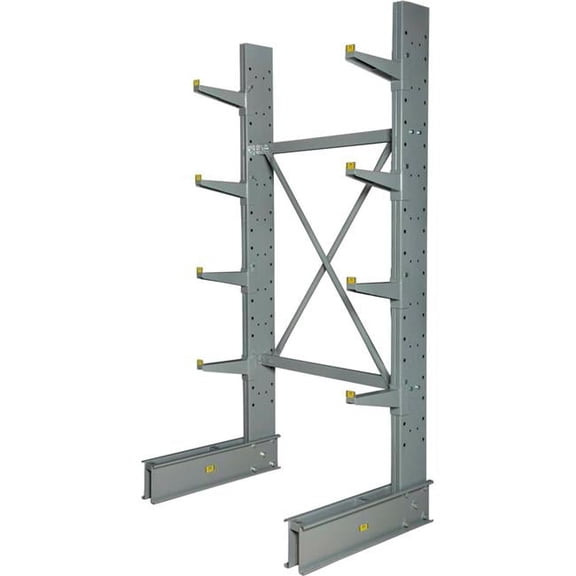 8 x 48 x 33 in. Single Sided MD Cantilever Starter Rack with Lip, Gray