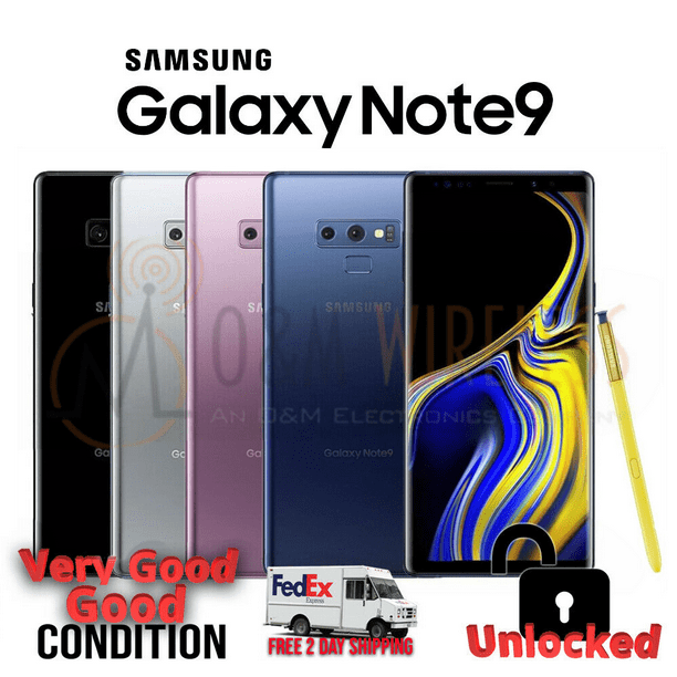 Samsung Galaxy Note 9 128gb 512gb Sm N960u1 Factory Unlocked Very Good Walmart Com Walmart Com