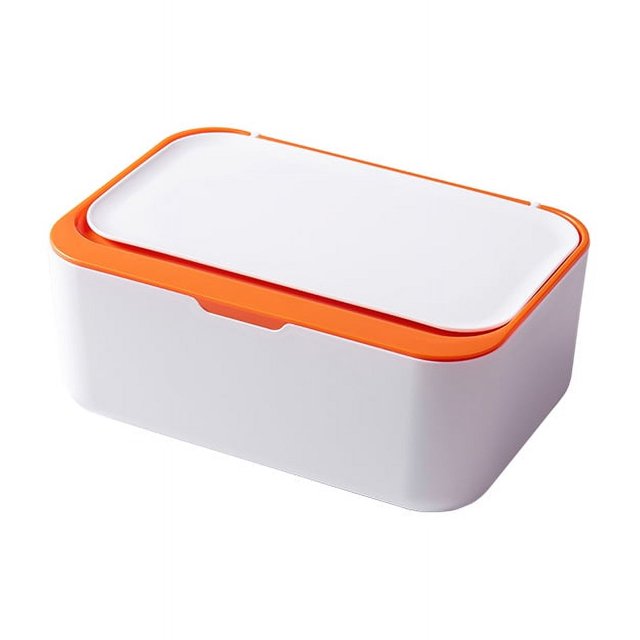 Zhuge Dispensador de toallas de papel secas y húmedas de estilo moderno, 19 * 13 * 7,8 cm, blanco y naranja, 1