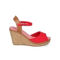thumbnail image 2 of Refresh CG87 Women Canvas Fabric Peep Toe Ankle Strap Espadrille Wedge, 2 of 5