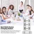 thumbnail image 6 of Power Strip Tower with USB Ports Surge Protector - 10 AC Outlet + 4 USB Port Charging Station Desk Power Strip Supply Adapter Plug, Individual Switch, 6FT Extension Cord, 6 of 6