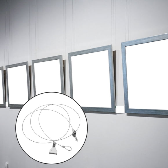 CRILSTYLEO 6Sets Picture Rail Hanging System with Steel Wire Hooks for Gallery and Home