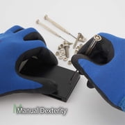 DEXFIT FN320 Blue Multipurpose Nylon Work Gloves (Firm Grip, Durable Foam, Small) - 3 Pairs