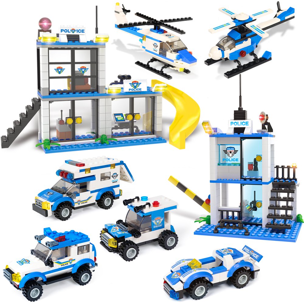 Exercise N Play 808 Pieces City Police Building Blocks Kit, City Police