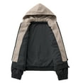 thumbnail image 3 of Tawop Mens Jackets Cargo Long Sleeve Zip with Hood Plaid Mens Gift,Black,3XL, 3 of 4