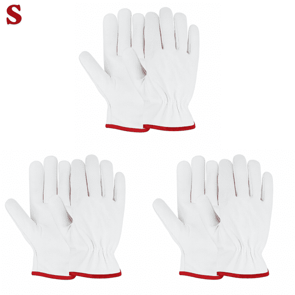 Paknada Premium 3 Pair Goatskin Leather Work Gloves, Comfortable for Construction and Outdoor Use