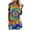 Yellow womens tops summer, variant on USSUMA Womens Summer Tops Ethnic Vintage T-Shirts for Women Trendy Colorful Print Womens Blouses and Tops Dressy Short Sleeve Crewneck Tunic Plus Size Shirts for Women