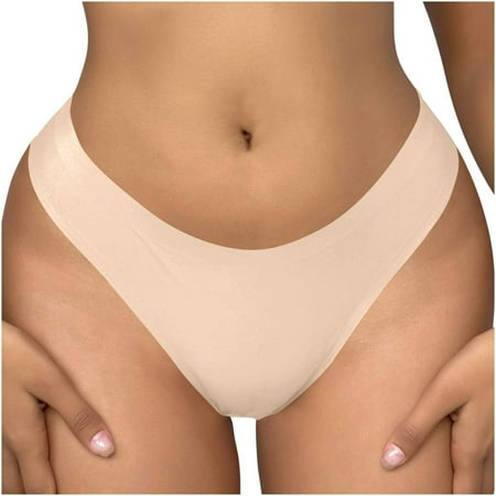 Bigersell Shapewear Underwear Clearance Sheer Panties High Cut Panty Style P-1439 Cotton Plus Size Panties Thongs Ladies Briefs Mid Waist Women s Briefs Beige S