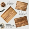 SMIRLY Set of 3 Acacia Cutting Boards Small, Medium & Large with Non