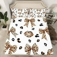 thumbnail image 2 of Castle Fairy Cute Bowknot 3Pcs Twin Sheet Sets for Girls Boys Children,Leopard Print Twin Fitted Sheet,Fashion Modern Breathable Flat Sheet,Lightweight Room Decor, 2 of 7