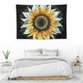 thumbnail image 2 of JEUXUS  Mandala Sunflower Tapestry, Trippy Yellow Floral Flower on Black Small Tapestry Wall Hanging for Bedroom, Hippie Tapestry Beach Blanket College Dorm Home Decor, 2 of 7