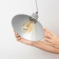 thumbnail image 4 of FSLiving 1-Pack 8.7" Industrial Vintage Metal Bulb Guard Iron Cone Hanging Ceiling Holder DIY Light Shade Decorative Replacement Lamp Shade for Pendant Light Table Lamp Wall Sconce - Chrome, 4 of 7