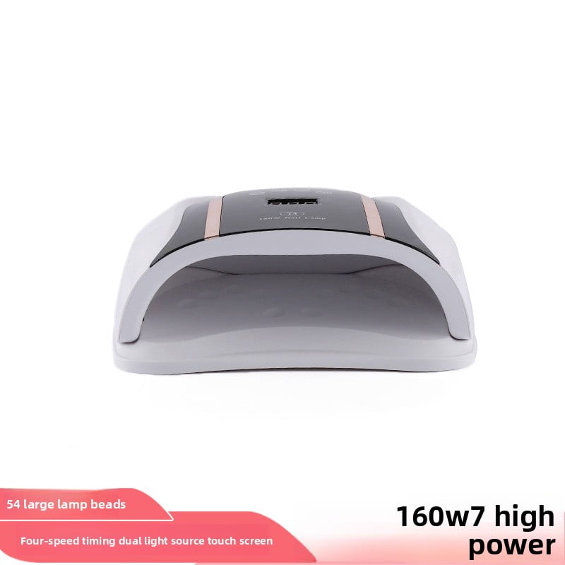 160W High-Power Nail Lamp with Dual Light Source - Professional LED UV Nail Dryer with Sensor, Large Beads Fast Curing Light for Gel Polish, Salon & Home Manicure Machine