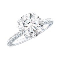 Rosec Jewels Lab Created Diamond Solitaire Engagement Ring 2 Carat - Circle Ring 8 mm - Ef-Vs Quality Certified, 14K White Gold, US 8.50