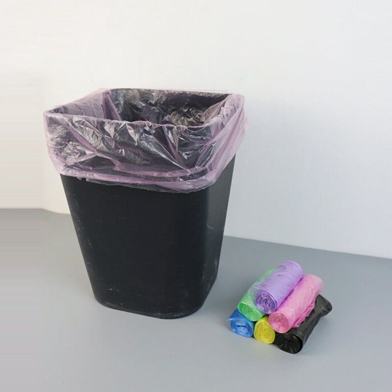 Trash Bags, 5 Rolls/100 Counts Small Garbage Bags for Office,  Kitchen,Bedroom Waste Bin,Colorful Portable Strong Rubbish Bags,Wastebasket  Bags.Green 
