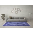 thumbnail image 3 of Ahgly Company Indoor Square Medallion Blue Traditional Area Rugs, 6' Square, 3 of 4