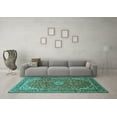 thumbnail image 3 of Ahgly Company Indoor Rectangle Medallion Turquoise Blue Traditional Area Rugs, 8' x 10', 3 of 4