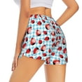 thumbnail image 3 of Goofa Flowers and Lady Bugs Printed Women 2 in 1 Running Shorts,Quick Dry Athletic Workout Shorts,High Waisted Athletic Shorts with Liner Pockets-Small, 3 of 9