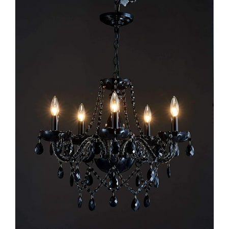 Modern Chandelier Black With 5 Lights Contemporary Pendant Ceiling Lighting Fixture For Dining Room Bedroom Living H19 X W19 Adjustable Chain Canada Modern Chandelier Black With, Chandelier With 5 Lights
