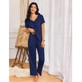 thumbnail image 2 of Ekouaer Womens Pajama Sets 2 Piece Lounge Set Soft Pajamas for Women Set Short Sleeve and Long Pants Pjs with Pockets, 2 of 6