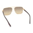 thumbnail image 4 of Mens Luxury Fashion Rectangle Mobster Chic Designer Metal Rim Sunglasses Gold Brown - Brown, 4 of 4