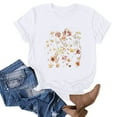 thumbnail image 2 of WREESH Women's Trendy Short Sleeve T-Shirt Round Neck Graphic Print Summer Top White, 2 of 4