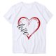 thumbnail image 3 of Camiseta de Manga Corta de Cuello Redondo Impresa para las Mujeres Día de San Valentín, Mezcla Ligera de Poliéster para Primavera Verano Otoño, 3 of 7
