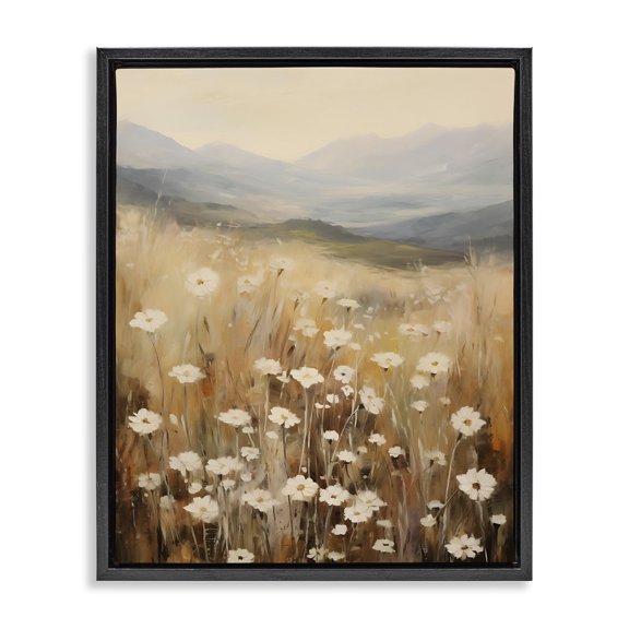 Stupell Industries Rustic Lodge Mountain Valley Meadow Black Floating Frame Canvas Art, 25 x 31, by Petals Prints Design