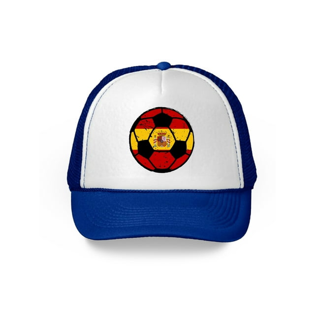 Awkward Styles Spain Soccer Ball Hat Spanish Soccer Trucker Hat Spain 2018 Baseball Cap Spain Trucker Hats for Men and Women Hat Gifts from Spain Spanish Baseball Hats Spanish Flag Trucker Hat