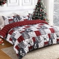 thumbnail image 2 of Christmas Duvet Cover, Reversible Printed Comforter Covers Set Christmas Holiday Decorative Bedding, Soft Microfiber Red Duvet + 1 Pillow Sham (Christmas Plaid, King), 2 of 5