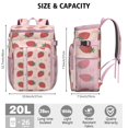 thumbnail image 3 of Cooler Backpack Cans Strawberry Drink Beverage Beer Bag Cooler Leak Proof Travel Camping Lunch Backpack Outdoor Cutlery Backpack for Anglers Family Travelers, 3 of 6