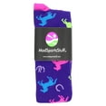 thumbnail image 2 of Wild Horses Over the Calf Socks (Purple/Neon Pink, Large), 2 of 2