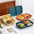 thumbnail image 3 of 1pc Divided Dish Diet Reusable Dinner Plate Kitchen Dinnerware Portion Plates For Adults 3 Compartments Microwave Safe Blue, 3 of 6