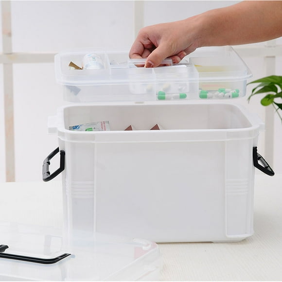 First Aid Kit Portable Emergency Box Plastic Medicine Storage Box Travel Medicine Box