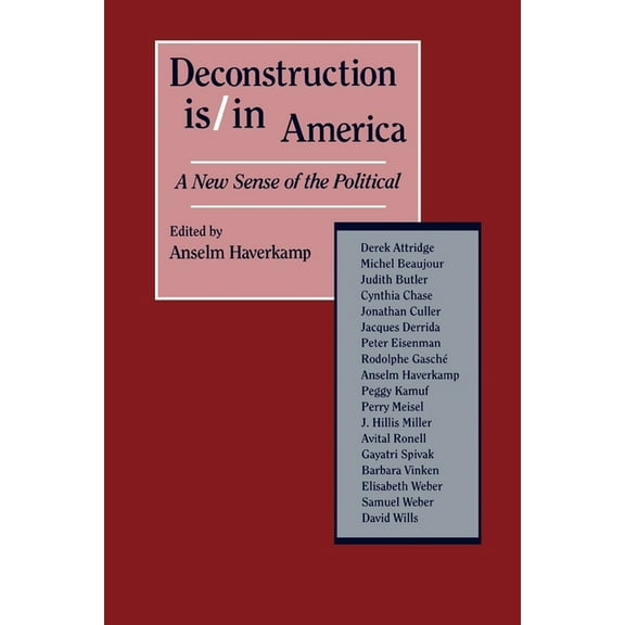 Deconstruction Is/In America: A New Sense of the Political, (Paperback)