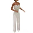 thumbnail image 4 of JustVH Women Sexy Sleeveless Bandeau Zip Belted Party Jumpsuit, 4 of 4