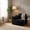 Black+Corduroy+1 Seat, variant on Black Corduroy Modular Compression Sofa for Small Spaces, Legless Floor-Hugging Armless Accent Chair for Bedroom and Living Room, 37.5L x 37.5W x 33H inches