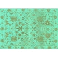 thumbnail image 1 of Ahgly Company Machine Washable Indoor Rectangle Oriental Turquoise Blue Traditional Area Rugs, 2' x 3', 1 of 4