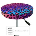 thumbnail image 4 of Xecao's Leopard Neon Rainbow Gradient Print Stool Covers offer stylish, washable protection for PU round bar stools, perfect for home or commercial use., 4 of 7