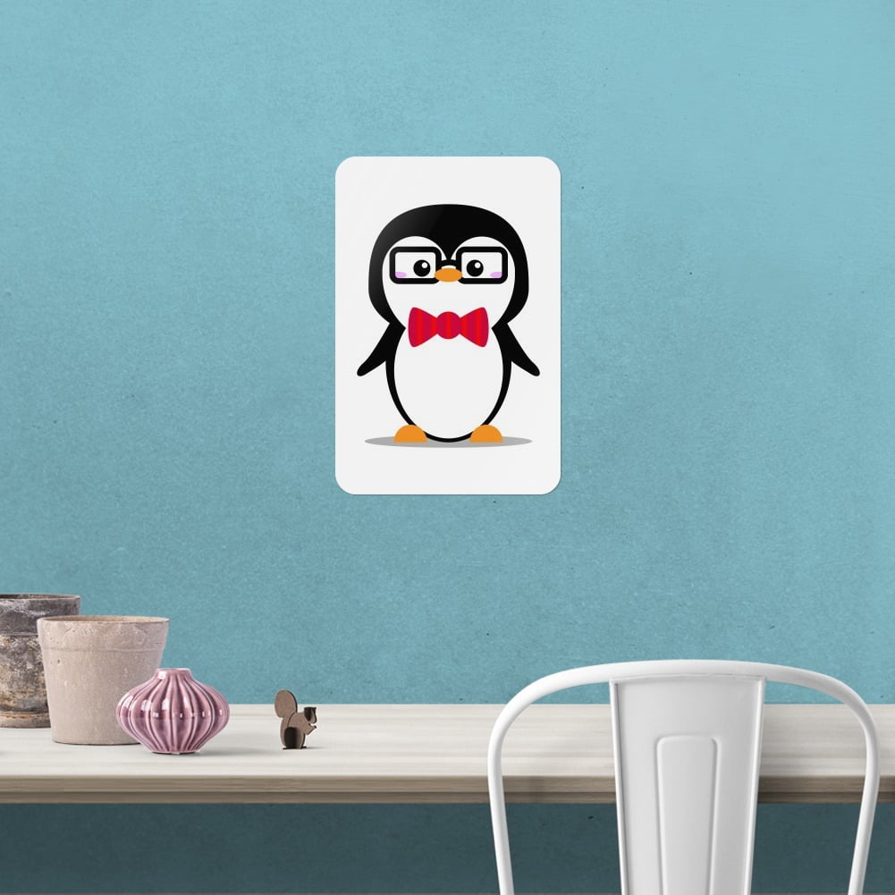 Cartoon Penguin with Bow Tie and Glasses Home Business Office Sign 