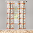 thumbnail image 2 of Ambesonne Geometric Curtains, Hand-Drawn Oval Shapes, Pair of 28"x63", Pale Orange and Soft Pink, 2 of 4