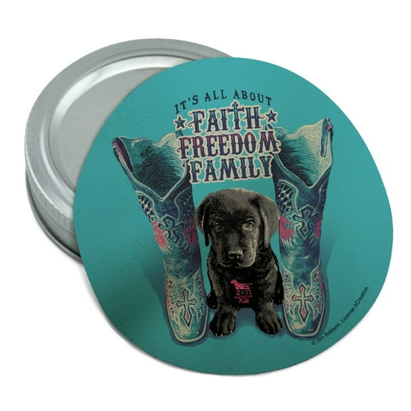It's All About Faith Freedom Family Boots Dog Round Rubber Non-Slip Jar Gripper Lid Opener