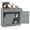Grey, variant on Costway 15.5 Gallon Kitchen Tilt Out Trash Cabinet Rubber Wood Tabletop 2 Drawers