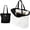 Classic Black + Ivory White, variant on Summer Beach Bag for Women, Lightweight Soft Tote with Strap, Foldable Packable Pool Carryall with Pockets
