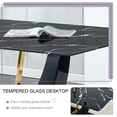 thumbnail image 7 of Sudica Marble Dining Table 70" Modern Kitchen Dining Room Table with MDF Faux Marble Table Top, Black U-Shape Base, 7 of 7