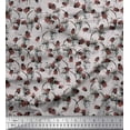 thumbnail image 1 of Soimoi Silk Fabric Brush Stroke & Insect Print Sewing Fabric Yards 42 Inch Wide, 1 of 1